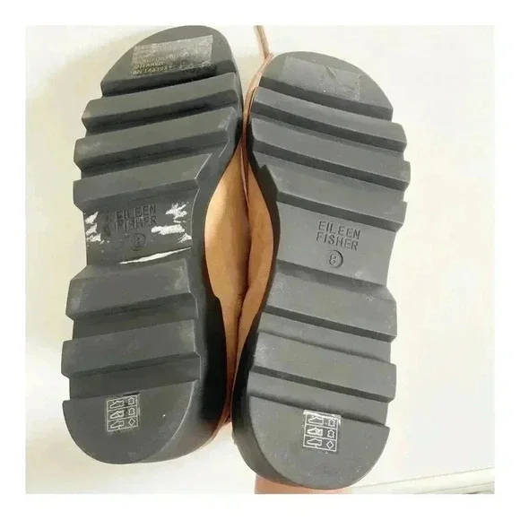 NEW Eileen Fisher Shearling Tumbled Leather Hiker Boot size 8 - Picture 9 of 11